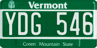 VT license plate YDG546