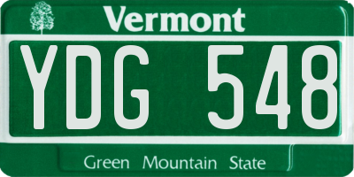 VT license plate YDG548