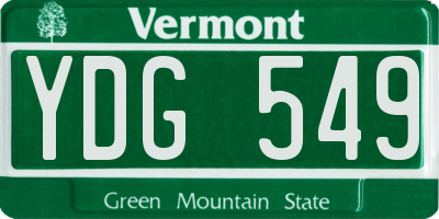 VT license plate YDG549
