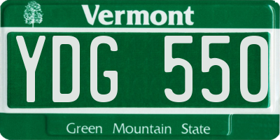 VT license plate YDG550