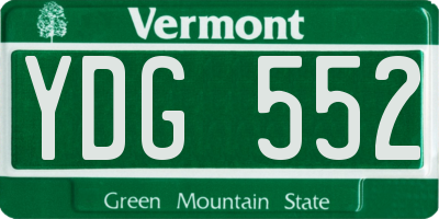 VT license plate YDG552