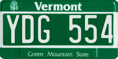 VT license plate YDG554