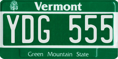 VT license plate YDG555