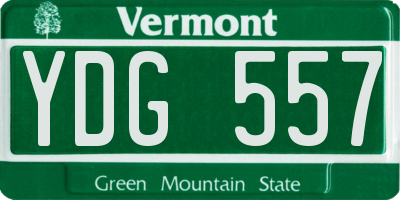 VT license plate YDG557