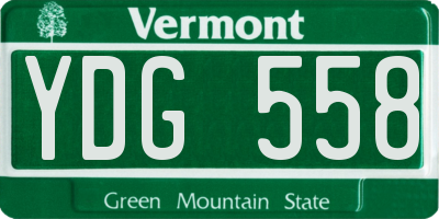 VT license plate YDG558