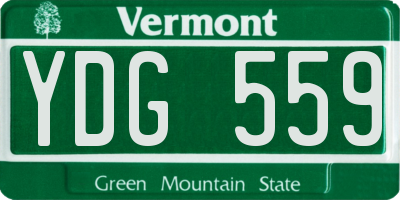 VT license plate YDG559