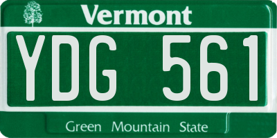 VT license plate YDG561