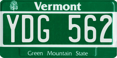 VT license plate YDG562