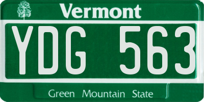 VT license plate YDG563