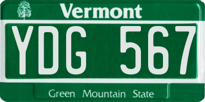 VT license plate YDG567