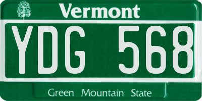 VT license plate YDG568