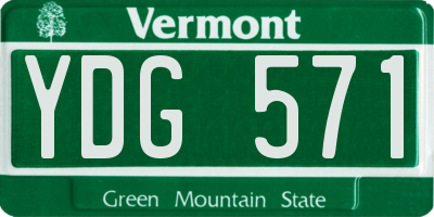 VT license plate YDG571