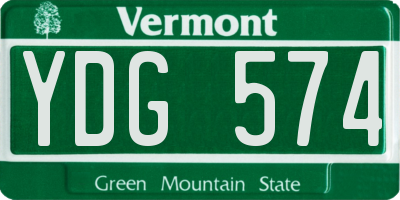 VT license plate YDG574