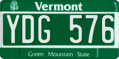 VT license plate YDG576