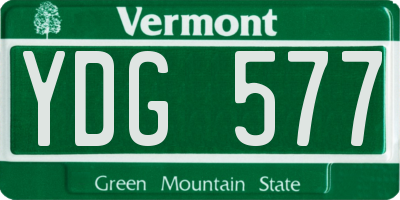 VT license plate YDG577