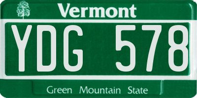 VT license plate YDG578