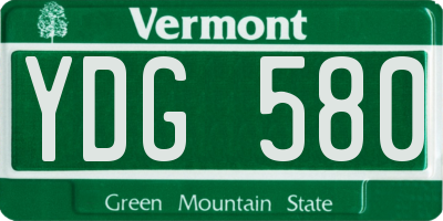 VT license plate YDG580