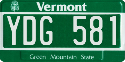 VT license plate YDG581