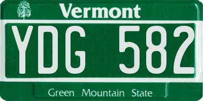 VT license plate YDG582