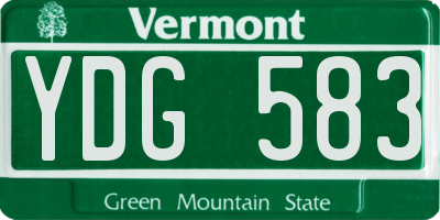 VT license plate YDG583