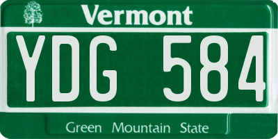 VT license plate YDG584