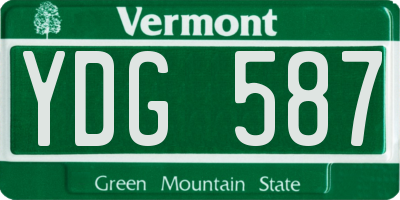 VT license plate YDG587