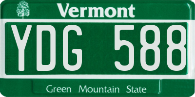 VT license plate YDG588