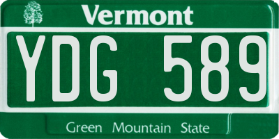 VT license plate YDG589