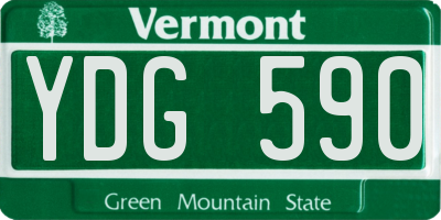 VT license plate YDG590