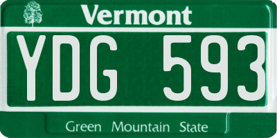 VT license plate YDG593