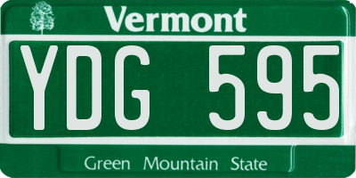VT license plate YDG595