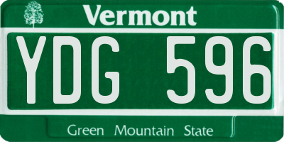 VT license plate YDG596