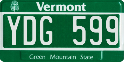 VT license plate YDG599