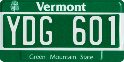 VT license plate YDG601