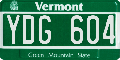 VT license plate YDG604