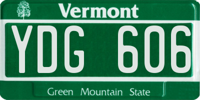VT license plate YDG606