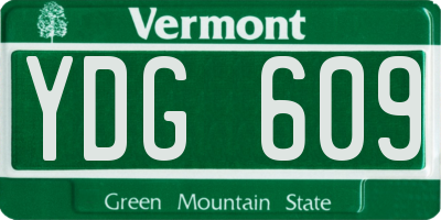 VT license plate YDG609