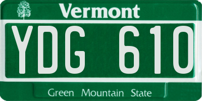VT license plate YDG610