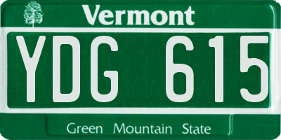 VT license plate YDG615