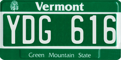 VT license plate YDG616