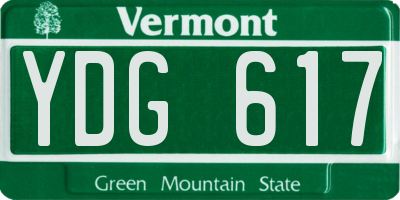 VT license plate YDG617