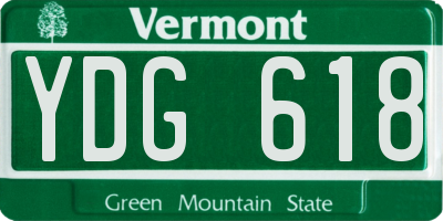 VT license plate YDG618