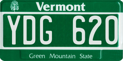 VT license plate YDG620