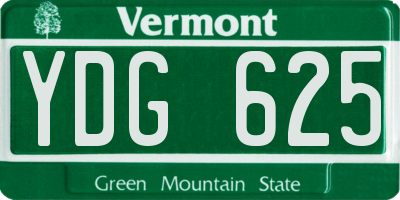 VT license plate YDG625
