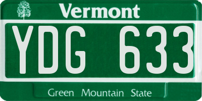 VT license plate YDG633