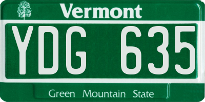 VT license plate YDG635