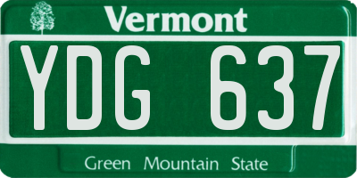 VT license plate YDG637