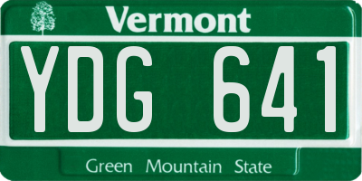 VT license plate YDG641