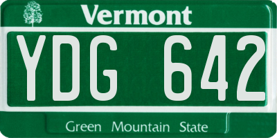 VT license plate YDG642
