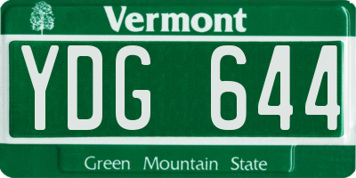 VT license plate YDG644